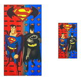 Kit 1 Toalha Banho + 1 Rosto Batman + Superman Personalizada