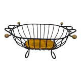 Fruteira Oval Para Cozinha Rustica Ferro E Madeira Oferta