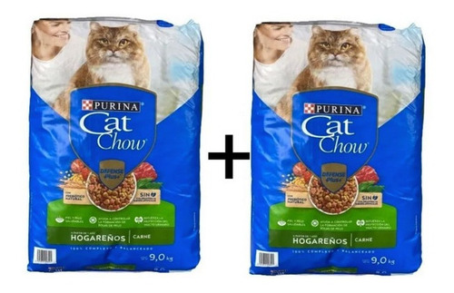 Alimento Para Gato Hogareño Cat Chow 2 Paq 9kg C/u