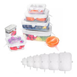 Kit 6 Tapas Silicona Reutilizables Ajustable Cuadrada Cocina