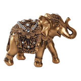 Elefante Indiano Grande - Escultura Decorativa Dourada