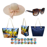 Bolsa Chapéu Óculos Brindes Kit Moda Verão Praia Top Barato