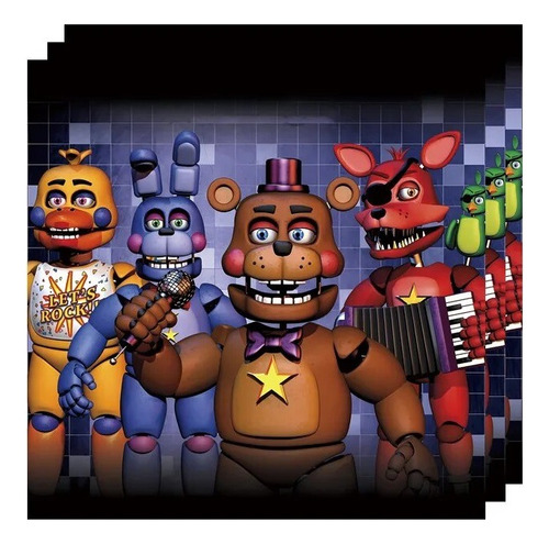 20 Servilletas Fnaf Freddys Cotillon Cumpleaños