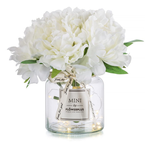 Flores Falsas Blancas Con Florero: Blosmon Pequeña Decoració