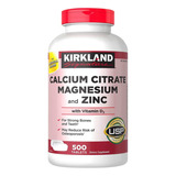 Citrato Calcio Magnesio Zinc + Vitamina D3 Kirkland 500 Tabs Sabor Neutro