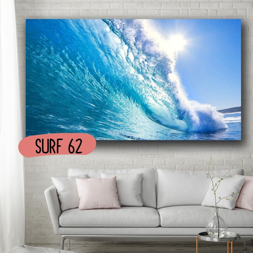 Cuadro Surf Olas Mar Playa 120x70 Otros Diseños Tela Canvas