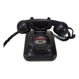 Telefone Antigo Preto Baquelite De Disco Anos 50