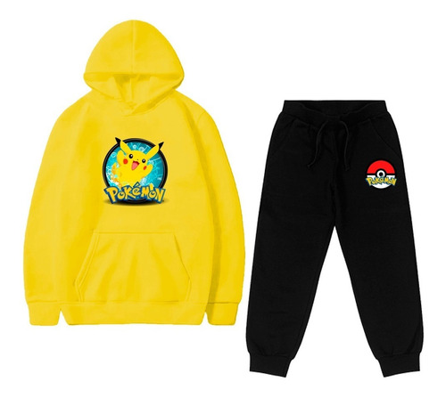 Blusa Moletom E Calça Pokémon Infantil Pikachu Menino Menina