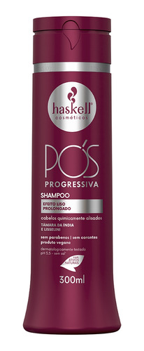 Shampoo Pós Progressiva Haskell 300 Ml Recuperação Liso Perf