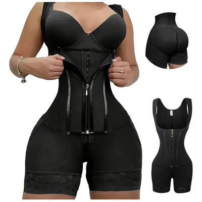Faja Modeladora Integral 13 Varillas, Negro-xs Cierre Botones Y Cremallera, Reduce Abdomen Y Cintura, Mejora Silueta Y Postura, Realza Glúteos, Ajustada Ideal Para Vestidos De Gala | Envío gratis