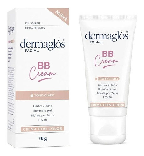 Crema Dermaglós Con Color Bb Cream Tono Claro Fps30 X50g