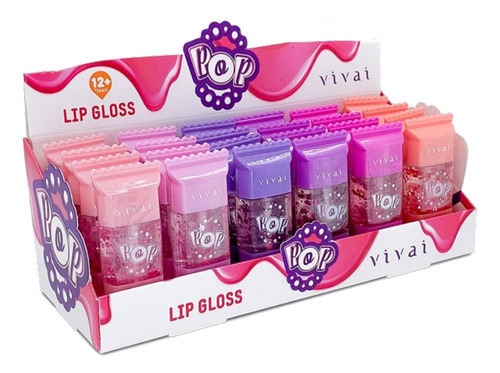 Box C/24 Unid Candy Gloss Labial Vivai Atacado Revenda