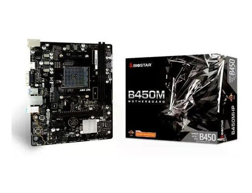 Placa Mãe Biostar B450mhp, Chipset B450, Amd Am4, Matx, Ddr4