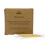 Kit 3x Cotonete De Bambu Com Ponta De Algodão 100 Unidades