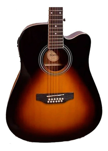 Guitarra Electroacústica Segovia Sgc12 Para Diestros Somb.