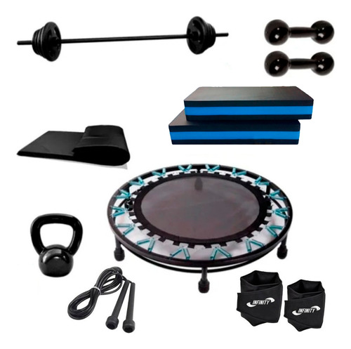 Kit Treino Funcional C/ Mini Jump + Kit Pump 10kg + 2 Step