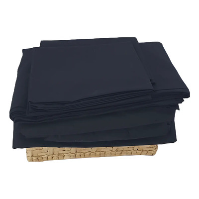 Set De Sabanas Almoda Negro King Size Plana, Cajón Y 2 Fund Color Blanco Diseño De La Tela Liso | Envío gratis