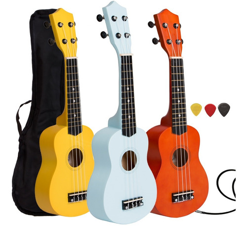 Ukelele Electroacustico Colores Soprano Funda Pua Envio Pack