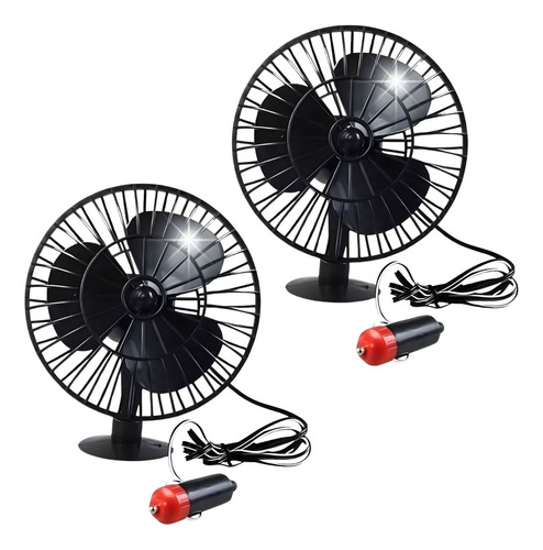 Kit 2 Mini Ventilador Plastico 5p  12v Reforzado Camiones