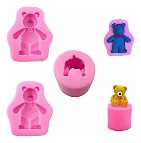 Molde - 3 Uds 3d Lindo Oso Molde De Silicona Para Fonda