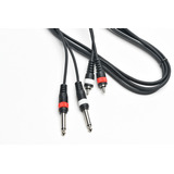 Cable Profesional Rca A 2 Plug Mono Pro Audio 1,8 Mts Negro