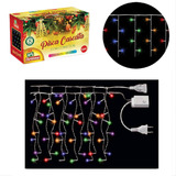 Pisca Cascata 100 Leds Coloridos Conector 8 Funções