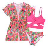 Traje Baño Bikini Niña Playa Nadar Vacaciones 3pcs