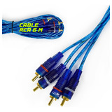 Cable Rca 2 Pulgadas Macho Oro Azul 6 Metros