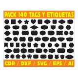 Pack Vectores Corte Laser - 140 Tags Y Etiquetas