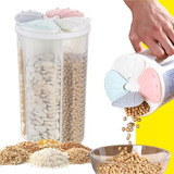 Contenedor Dispensador Granos Cereales Dividido X4 Puestos