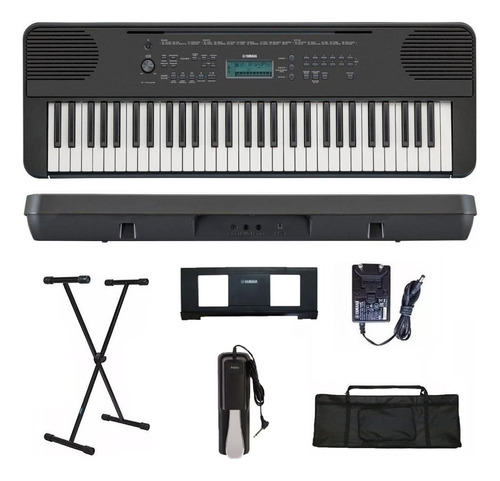 Kit Teclado Arranjador Yamaha Psr-e360 61 Teclas Preto