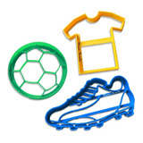 Futbol Kit Cortante Molde Masa Cookie Dia Niño Botin Pelota