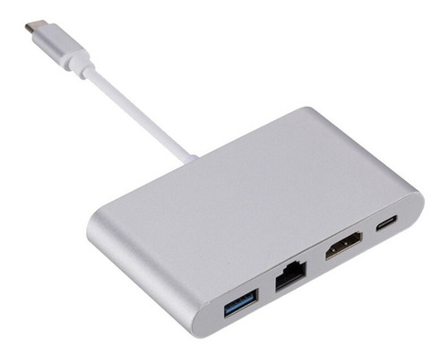 Adaptador Macbook/pc 4 En 1 Tipo C / Hdmi / Ethernet / Usb