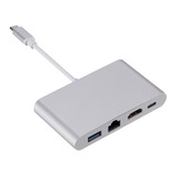 Adaptador Macbook/pc 4 En 1 Tipo C / Hdmi / Ethernet / Usb