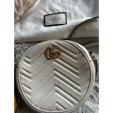 Bolso Gucci Marmont Redondo Color Blanco De Piel