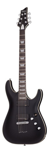 Guitarra Eléctrica Schecter C-1 Platinum De Caoba Satin Black Satin Con Diapasón De Ébano