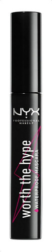 Máscara De Pestañas Nyx Professional Makeup Worth The Hype Volumizing & Lengthening Waterproof 0.23 Fl Oz Color Black