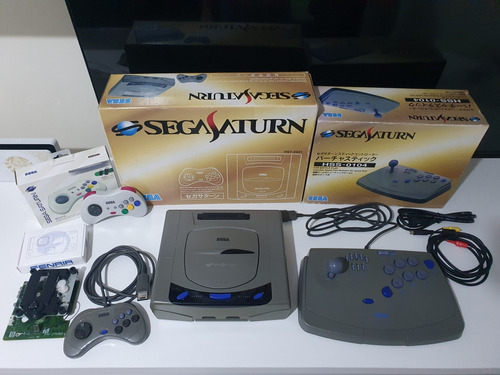 Sega Saturn Com Placa Fenrir Original + Controle Arcade 