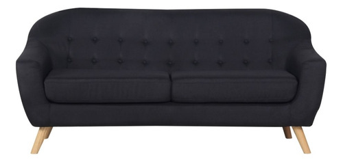 Sofá Scandinava Jurgen - 3 Puestos -negro- 188 X 85 X 86 Cm 