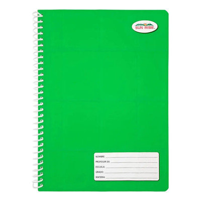 5 Cuadernos Forma Francesa Cuadro Grande Foliado De Espiral Color Colores | Meses sin interés