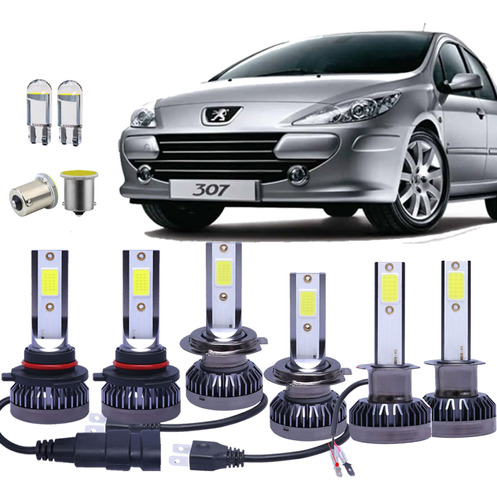 Lampara Cree Led Alta Baja Auxiliares T10 Stop Peugeot 307