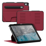 Funda iPad Air 4 Zugu Case Ultra Fina Soporte Magnético Rojo