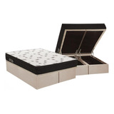 Cama Baú Queen: Colchão D45 Ortobom Light Ortopillow+box Cr