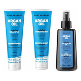 3pack - Nourishing Argan Oil Of Morocco Shampoo, Acondicionador Y Dry Styling Oil Por Marc Anthony True Professional