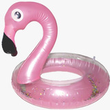 Boia Inflável Flamingo Cintura C/ Glitter 58cm Praia Piscina