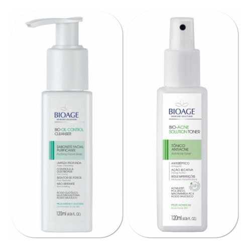 Sabonete Facial Purificante + Acne Solution Toner - Bioage