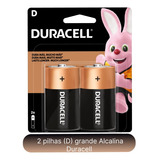 2 Pilhas Duracell Alcalina D Grande Mn1300b2