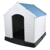 Casa Para Perro Grande Plastico Térmica Husky Pastor Aleman Color Azul