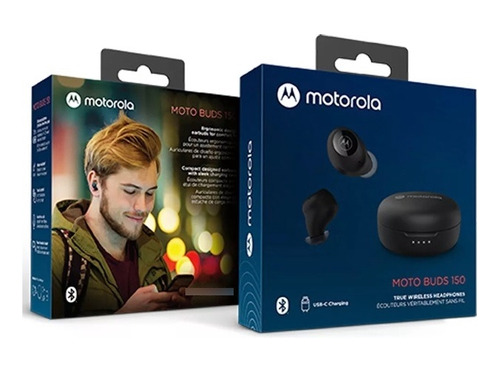 Fone Bluetooth Motorola Moto Buds 150, A Prova D'agua Preto