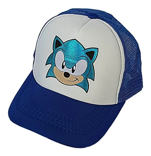 Gorra Sonic Diseño #1 Muñeco Trucker Poliester Azul Cachucha